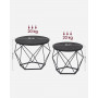 Soffbord Set med 2 Sidobord Svart Diamant Runda