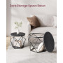 Soffbord Set med 2 Sidobord Svart Diamant Runda