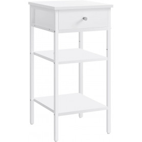 Hög Sidobord - Sängbord 35 x 35 x 70 cm - Vit