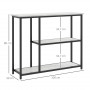 Konsolbord Marmor-stil 2 Hyllor 100 x 30 x 80 cm Svart Vit