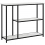 Konsolbord Marmor-stil 2 Hyllor 100 x 30 x 80 cm Svart Vit