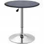 Barbord Höjdjusterbart Konstläder Svart / Silver Ø 63 cm