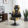 Gaming Stol Rundbas Fällbara Armstöd Svart / Gul
