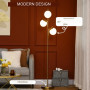 Golvlampa med 3 Glaskulor Guld, H 170 cm