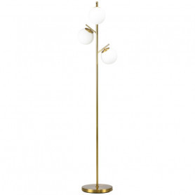 Golvlampa med 3 Glaskulor Guld, H 170 cm