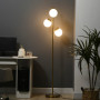 Golvlampa med 3 Glaskulor Guld, H 170 cm