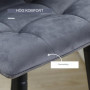 x2 Barstol set Sammet Grå H. 105 cm