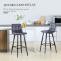x2 Barstol set Sammet Grå H. 105 cm