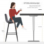 x2 Barstol set Sammet Grå H. 105 cm