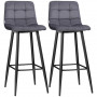 x2 Barstol set Sammet Grå H. 105 cm