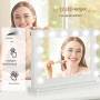 Sminkspegel 80 x 60 cm Hollywood Belysning 12 LED med Minnesfunktion Vit