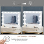 Sminkspegel 80 x 60 cm Hollywood Belysning 12 LED med Minnesfunktion Vit