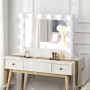 Sminkspegel 80 x 60 cm Hollywood Belysning 12 LED med Minnesfunktion Vit