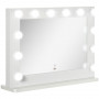 Sminkspegel 80 x 60 cm Hollywood Belysning 12 LED med Minnesfunktion Vit