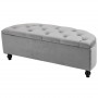 Sittbänk Vintage Med Förvaring Sammet Grå 120 x 46 x 42 cm