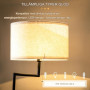 Golvlampa med Bord, Inbyggd USB-laddare Svart/Ek H 170 cm