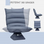 Avkoppling Fåtölj Justerbart Ryggstöd, Roterande 360° Blågrå