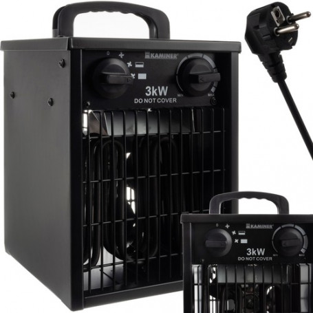 Kraftig Elvärmare med Fläkt 3000W