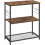 Köksö 3 Öppna Hyllor, 6 Krokar 80 x 40 x 90 cm Vintage Brun-svart
