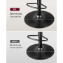 Barstol x2 Set Svart Läder med Ryggstöd Höjdjusterbar 62,5 - 83,5 cm