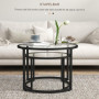 Satsbord - Soffbord set om 2 st Glas och Metall Svart