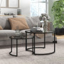 Satsbord - Soffbord set om 2 st Glas och Metall Svart