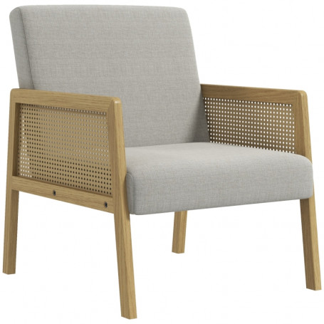 Fåtölj Rotting Boho Design Grå/Natur