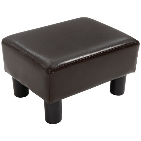 Fotpall Benstöd Mörkbrun Läder 40 x 30 x 24 cm