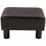 Fotpall Benstöd Mörkbrun Läder 40 x 30 x 24 cm