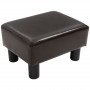 Fotpall Benstöd Mörkbrun Läder 40 x 30 x 24 cm
