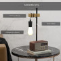 Bordslampa Industriell Höjdjusterbar Metall Svart, H, 50 cm