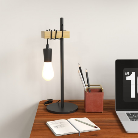 Bordslampa Industriell Höjdjusterbar Metall Svart, H, 50 cm