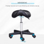 Arbetspall Ergonomisk Höjdjusterbar Läder Svart