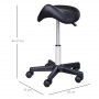 Arbetspall Ergonomisk Höjdjusterbar Läder Svart