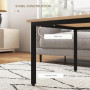 Fyrkantig Soffbord Natur/Svart 70 x 70 x 45 cm