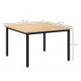 Fyrkantig Soffbord Natur/Svart 70 x 70 x 45 cm
