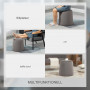 2-in-1 Fotpall / Sidobord med Förvaring Sammet Ljusgrå Ø 44 cm