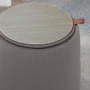 2-in-1 Fotpall / Sidobord med Förvaring Sammet Ljusgrå Ø 44 cm