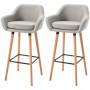 Set med 2 barstolar Beige/Natur