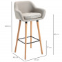 Set med 2 barstolar Beige/Natur