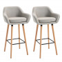 Set med 2 barstolar Beige/Natur