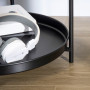 2-in-1 Sidobord med Bricka Industriell Svart/Natur