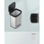 Papperskorg 50L Pedalhink Rostfritt Stål med Lock Silver och Svart