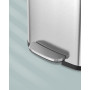 Papperskorg 50L Pedalhink Rostfritt Stål med Lock Silver och Svart