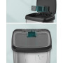 Papperskorg 50L Pedalhink Rostfritt Stål med Lock Silver och Svart