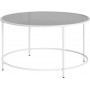 Runt Soffbord 84×45,5 cm härdat glas & metall svart vit justerbara ...