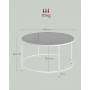 Runt Soffbord Glas Svart / Vit 84 x 45,5 cm