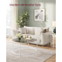 Runt Soffbord Glas Svart / Vit 84 x 45,5 cm