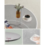 Runt Soffbord Glas Svart / Vit 84 x 45,5 cm