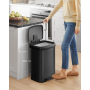 Papperskorg 50L Pedalhink Rostfritt Stål med Lock Svart